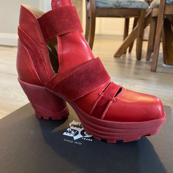 Soca Red Ankle Boots - John Fluevogs - Picture 5 of 8